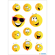 A collection of yellow smileys with various facial expressions, including smiling, waving, sadness, and surprise.