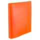 Oranger, glatter Ordner, der aufrecht steht, mit einer minimalistischen Form und ohne sichtbare Beschriftung.