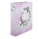 Ein Hochzeitsalbum mit einem floralen Design in Pastellfarben und dem Titel „Wir heiraten“ auf der Vorderseite.