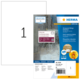Packung mit strapazierfähigen Etiketten von Herma, inklusive Informationen zu Software und Geschäftszeiten.