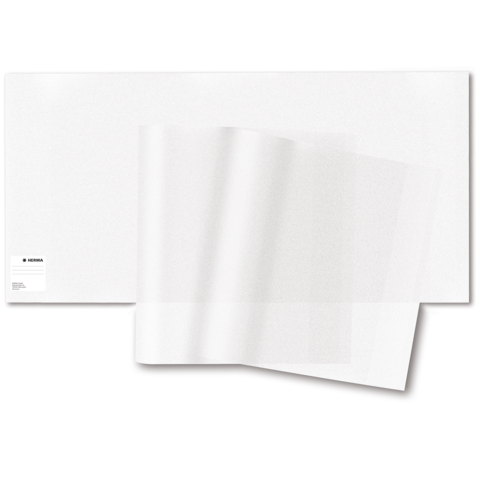 Transparente Folienblätter liegen auf einem weißen Hintergrund, einige sind leicht übereinandergelegt.